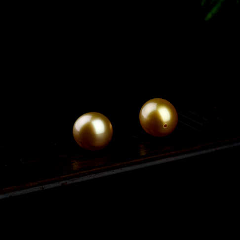 金珍珠（一对）--珍珠-海水珠-A38P517L28003